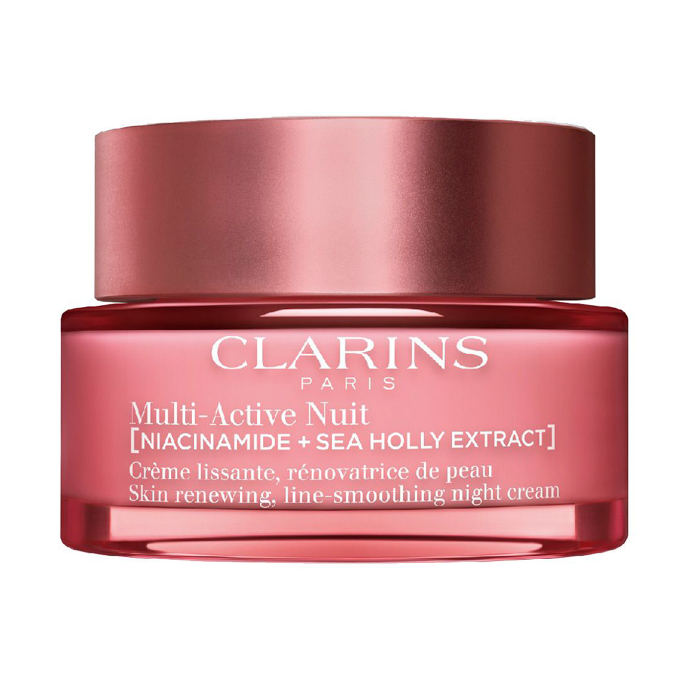 Нічний крем для обличчя Clarins Multi-Active Nuit Niacinamide + Sea Holly Extract Skin Renewing Line-Smoothing Night Cream для всіх типів шкіри, 50 мл